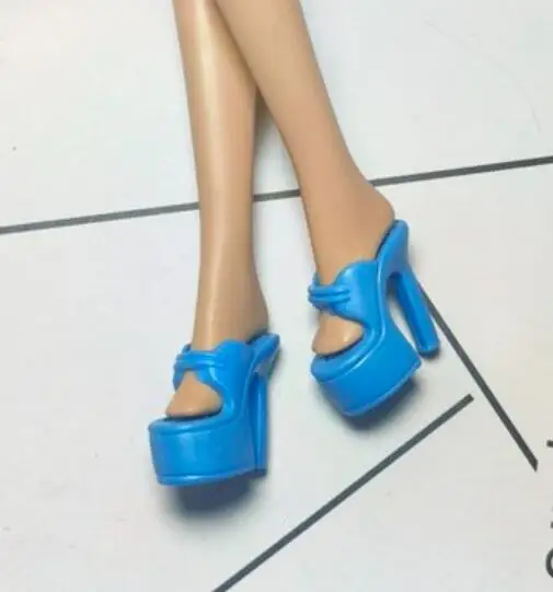 High Heels Puppe flache Füße Schuhe weiße Stiefel Geschenke Zubehör für Ihre 1/6 Barb Puppen TpQ88 – Detail 7