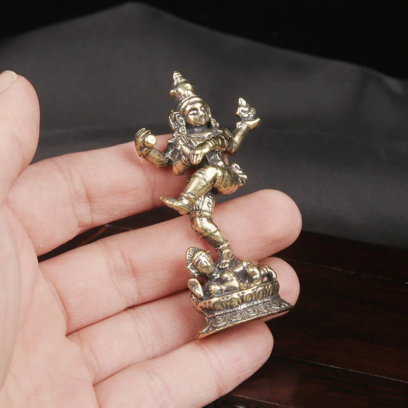 Brass Four-Arm Statue, Southeast Asian Idol Bronze Carving Crafts, Religious Articles, Gifts