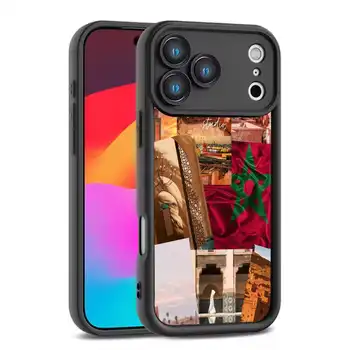 Pouzdro na telefon s marockou vlajkou a cestovním pasem pro iPhone 17, 16, 15, 14, 13, 12, Pro, Max, Plus, E, SE4, Air, Mini, černé, TPU s plným krytím 8 nejlepší prodej Pouzdro na iPhone Maroko - №2