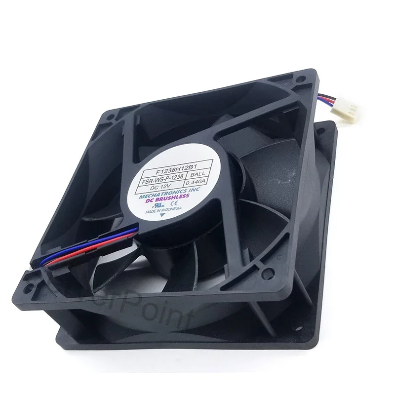 Original For MECHATRONICS F1238H12B1 DC 12V 0.440A 3-wire 120x120x38mm Server Cooler Fan