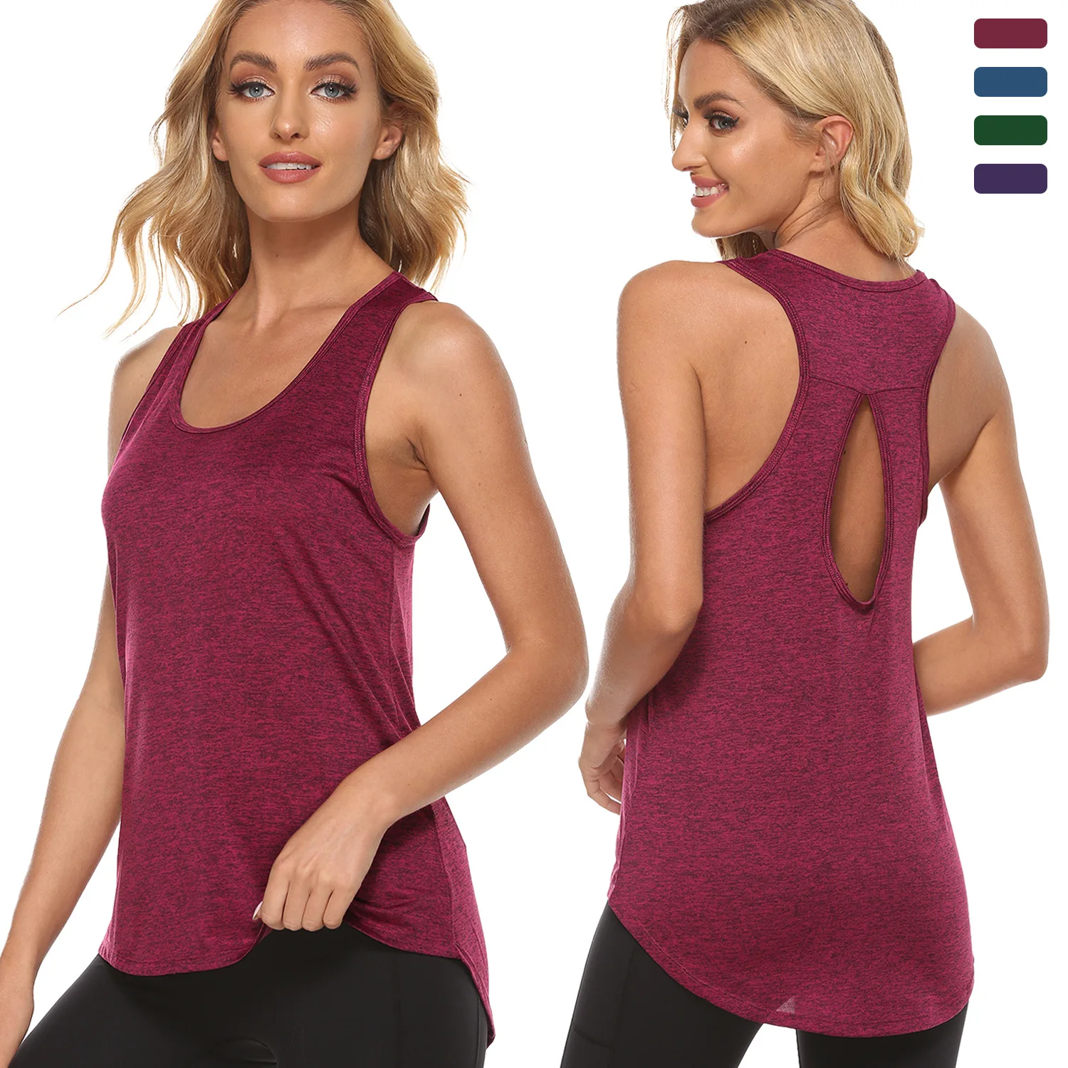 

Yoga Vest Solid Color Loose Comfortable Quick Drying Top 2024 Running Summer Gym Sports Sleeveless Workout Women Fitness Tank