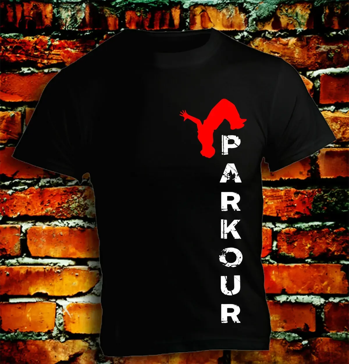 Vertical Parkour Climbing Free Running Swinging Jumping Urban Mens T Shirt