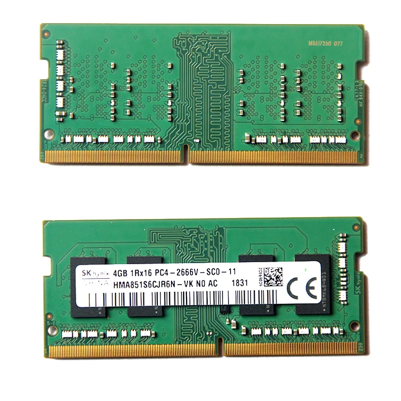 Memória do portátil do ddr4 de sk hynix ddr4 ram 4gb 1rx16 PC4-2666V-SC0-11 ddr4 4gb 2666mhz