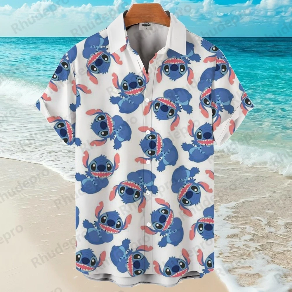 

Disney 2025 Hawaiian Shirt Red Mickey Mouse 3d Printed Shirt Men's And Women's Fashion Button Boy Shirt Beach Camisas Masculino