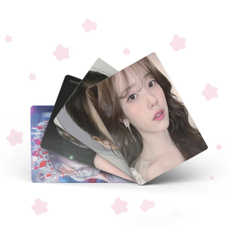 50Pcs/Set KPOP IU HD Laser Photocards Double Sides LOMO Card Leejieun INS Style Coated Paper Boxed Postcard Fans Collection Gift