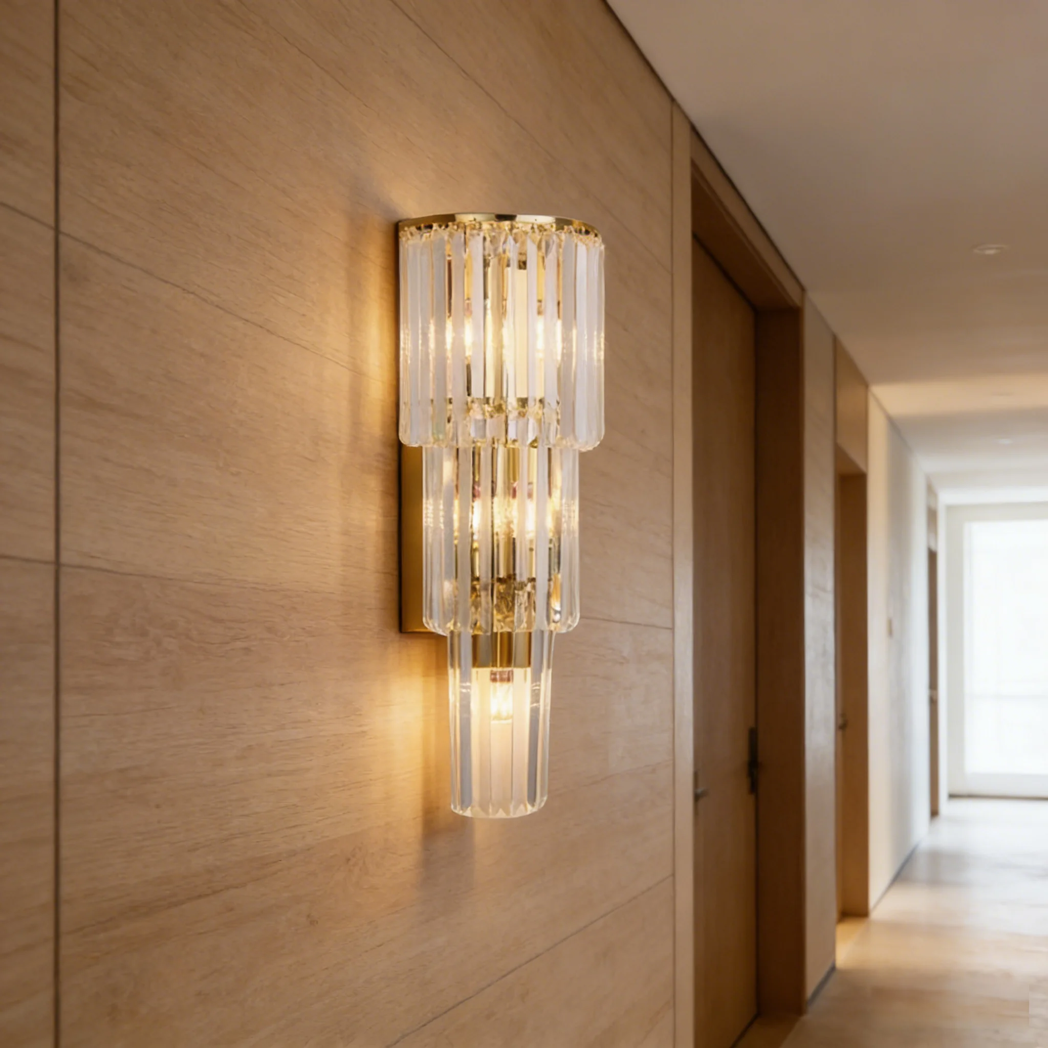 Large Crystal Wall Lamp Luxury Hotel Lobby Style for Club Hall Villa Living Room Office Banquet - Indoor Lighting Fixtures