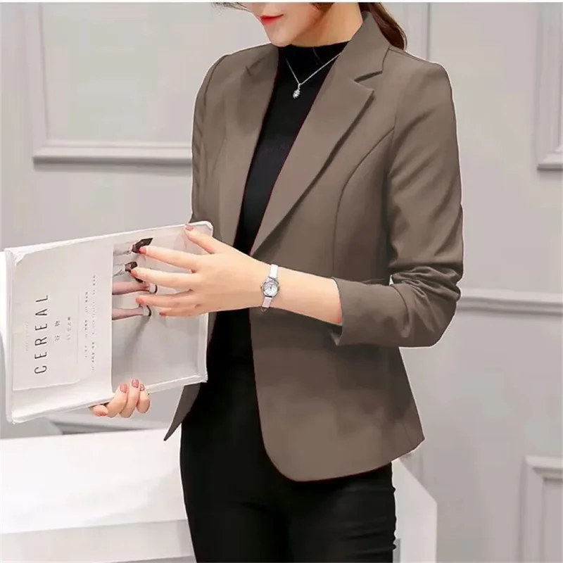 

Women's Blazer Blue Long Sleeve Blazers Pockets Jackets Coat Slim Office Lady Jacket Female Tops Suit Blazer Femme Jackets