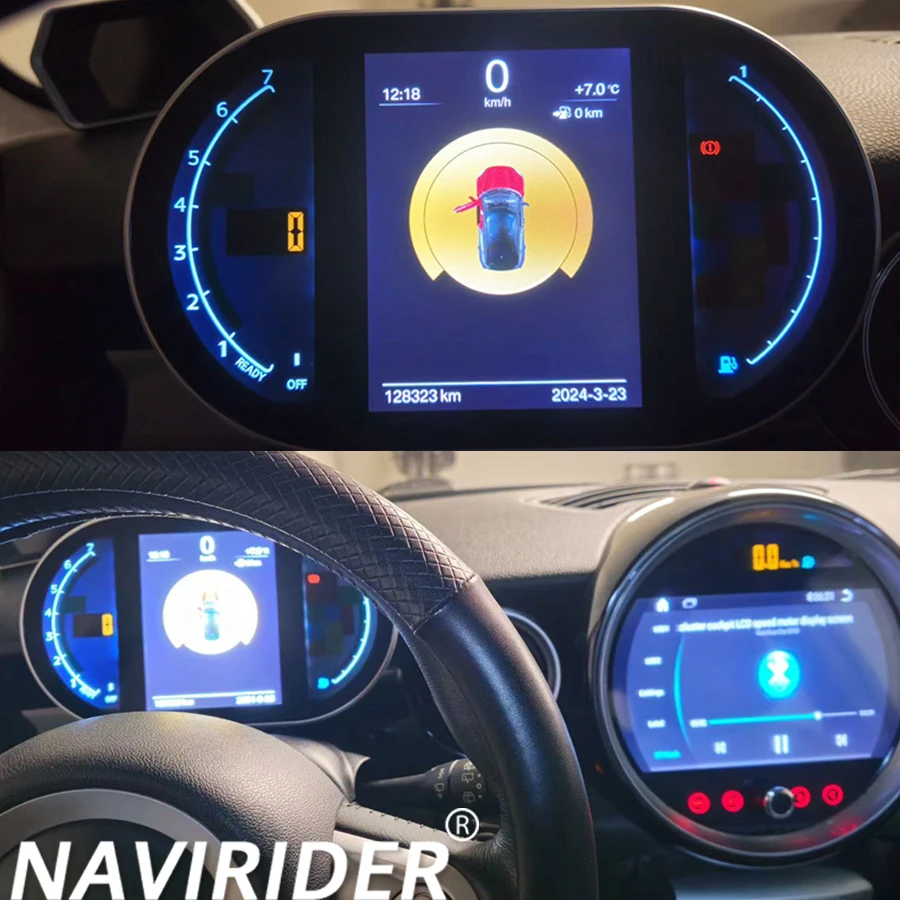 Ekran LCD deski rozdzielczej Instrument samochodowy wyświetlacz przezierny cyfrowy prędkościomierz elektronika samochodowa dla Bmw Mini R56 R60 2007-2014 Carplay