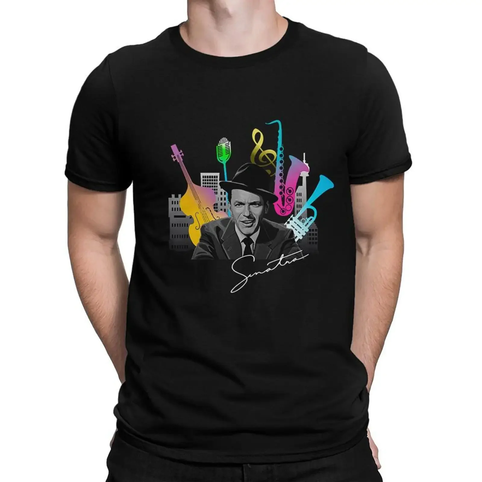 Frank Sinatra T Shirt Men's and Women's Sizes vintage Washed Comfortable Slightly Stylish Stretched Versatile graphic