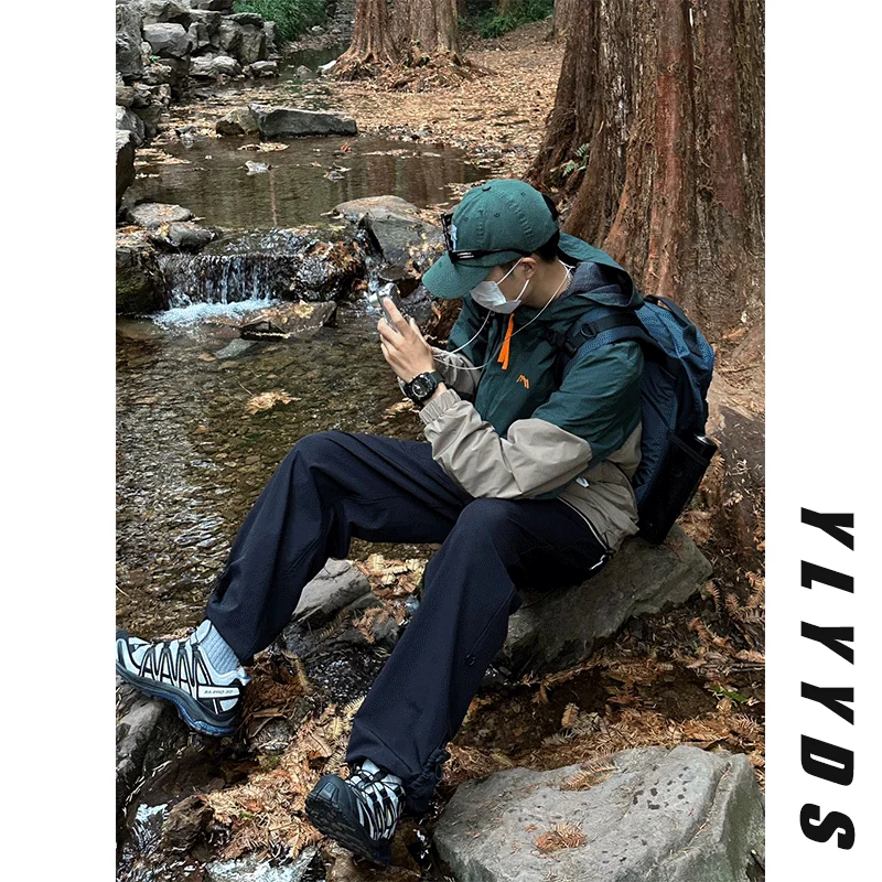 

Quick Dry Nylon Outdoor Climbing Trousers for Men Waterproof Workwear Cityboy Style Straight Leg Pants Casual Comfortable Fit