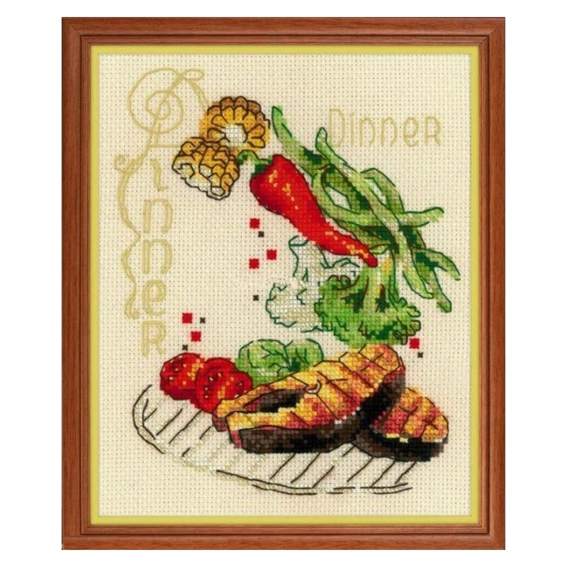 Cross-stitch Kit Dinner Preparation Kitchen Decoration 28ct 18ct 14ct 11ct can be Customized Printed cloth hand Embroidery