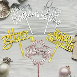 10pcs Set 32 Styles Happy Birthday Cake Topper Black Gold Cake Toppers Baby Shower Cake Birthday Party Cake Flag Decorations
