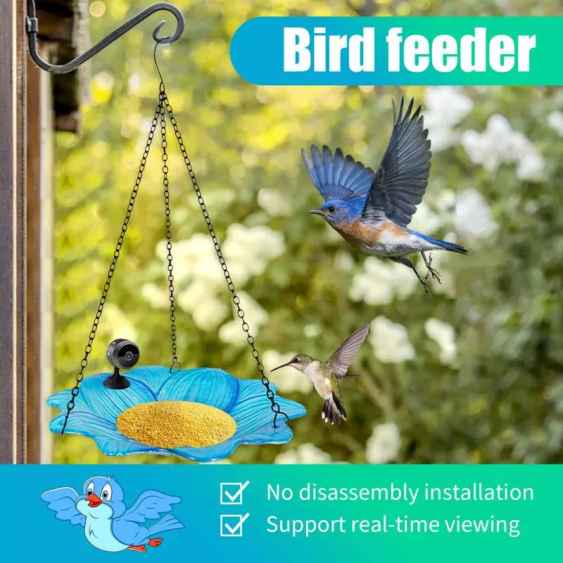 

Smart Bird Feeder Suction Cup Camera Bird Feeder Unique Bird Feeder Reusable Chickadees Robins Feeding Supplies