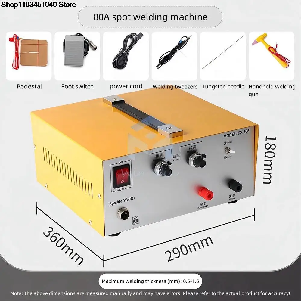 

DX-80A Импульсная точечная сварка Ручной лазерный аппарат для точечной сварки Точечная сварочная машина Золото Серебро Инструменты для обработки ювелирных изделий 110 В 220 В 50/60 Гц