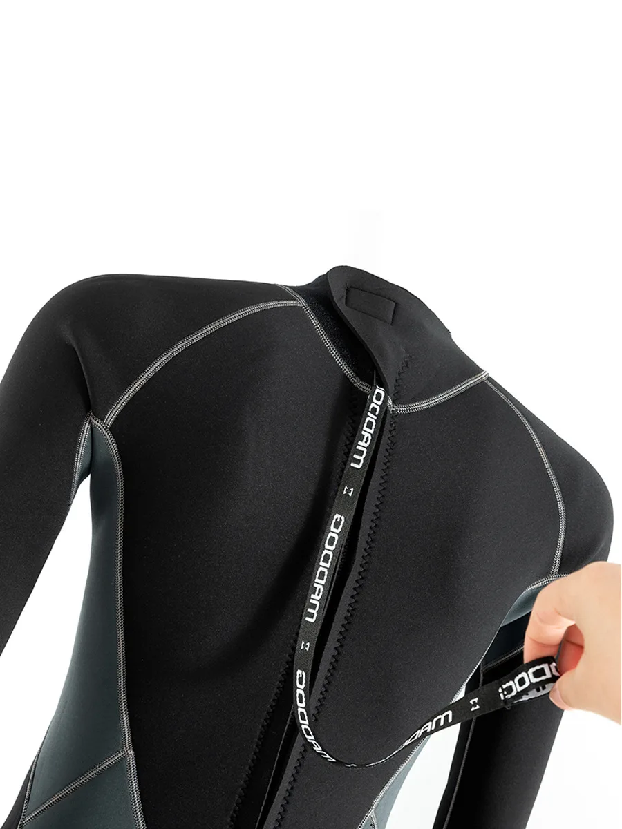 Heren wetsuits in koud water, neopreen 3 mm volledig nat pak uit één stuk voor duiken, surfen, snorkelen, kajakken, watersport, ritssluiting aan de achterkant