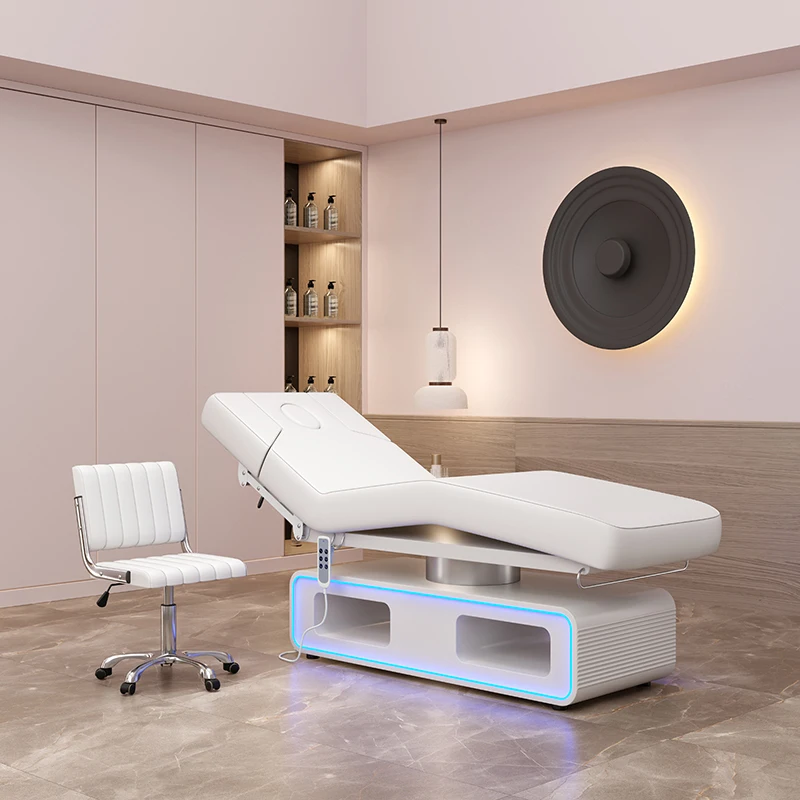 New Design Multifunctional Beauty Salon Adjustable Medical Facial Bed 3 Motors Electric Saloon Massage Table with Lamp