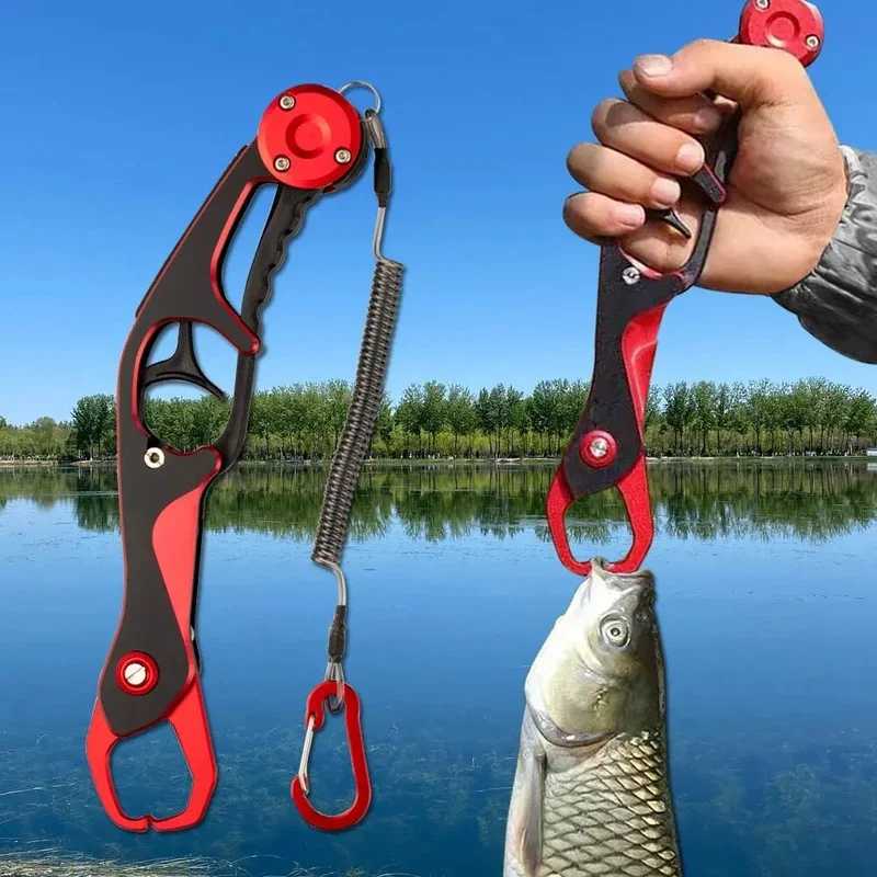 Aluminum Fishing Tools Portable Light Fish Lip Grip Fishing Gripper Grabbber Fishing Tool 50kg Loading Fishing Pliers Dropship