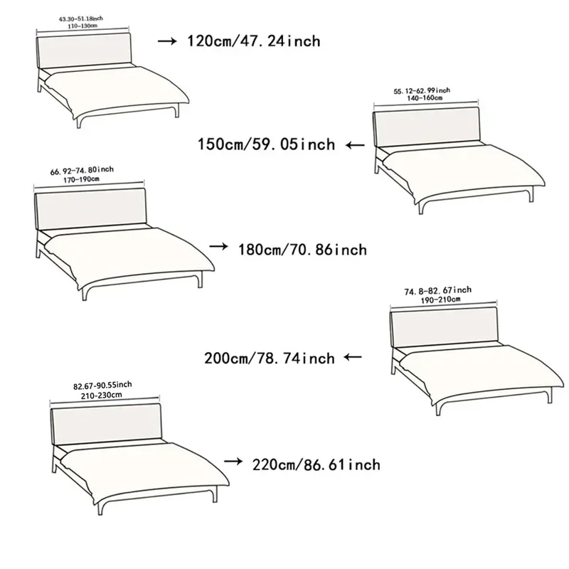 Funda elástica Jacquard para cabecera de cama, fundas simples para cabecera de cama, respaldo de cama todo incluido, fundas protectoras a prueba de polvo