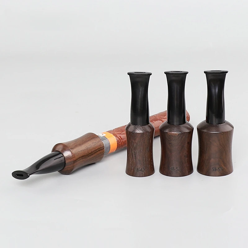 2025NEW 1pc Cigar Cigarette Holder Black Sandalwood Ebony Cigar Holder Cigar Bite Holder Extension Mouth Filter
