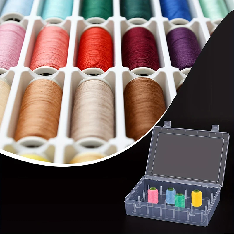 Sewing Thread Storage Box 42 Pieces Spools Bobbin Carrying Case Container Holder Craft Spool Organizing Case Sewing 42/24 Spools