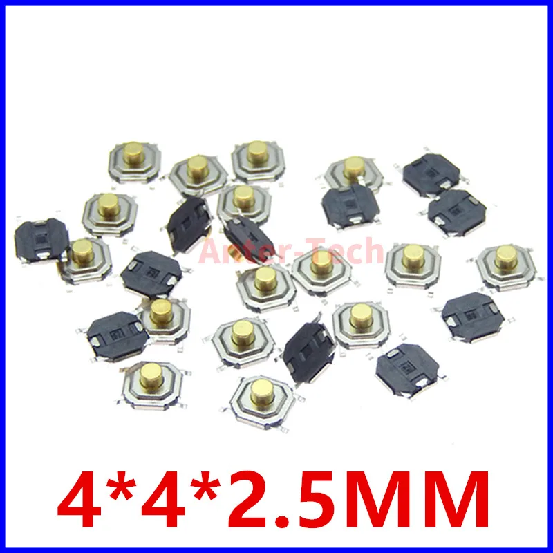 

50/100 шт./лот SMD 4*4*2,5 мм 4X4X2,5 мм тактильный кнопочный микропереключатель мгновенного действия