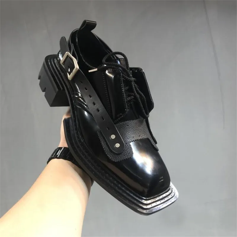 

Fashion Designer Man Dress Shoe Waterproof Men Black Shoe Buckle Men's Chunky Boot