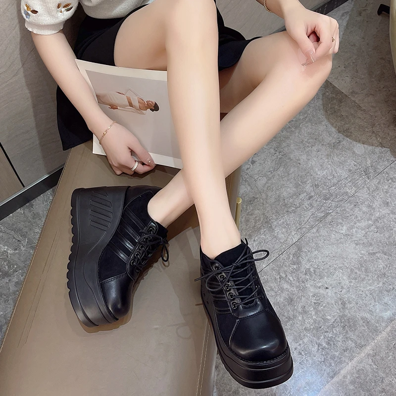 Big Size 35-43 Brand Design Female Goth Platform Fashion Cosplay Wedges High Heels Women\'s Pumps 2022 Street Sneaker Shoes Woman