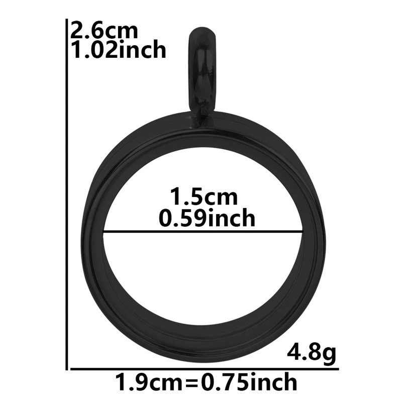 1Pc Round Coin Holder Floating Medallion Pendant, DIY Locket