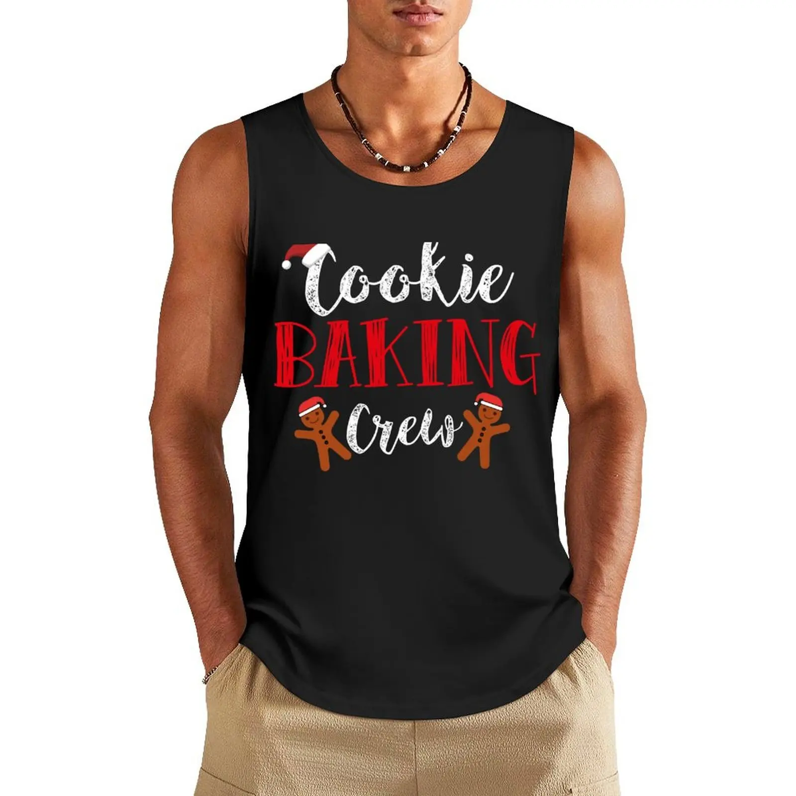 

Holiday Family Xmas Christmas Cookie Baking Crew Tank Top Bodybuilding clothing man Sports clothing Sleeveless men