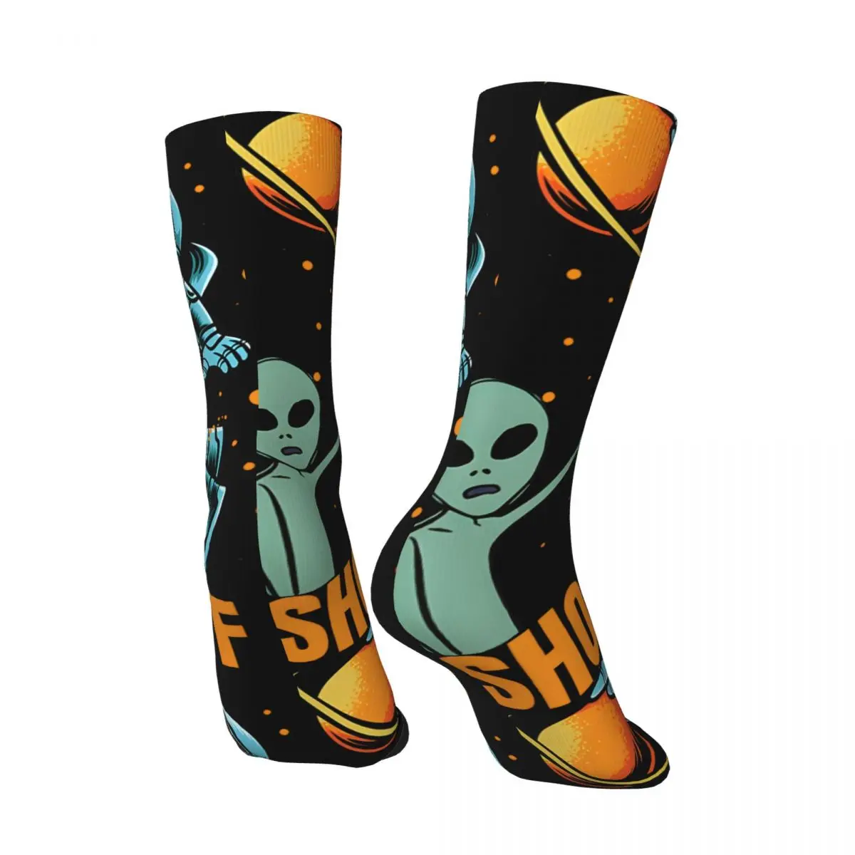 Showoff Men's Socks Vintage Harajuku A-Alien Basketball Street Style Novelty Casual Crew Sock