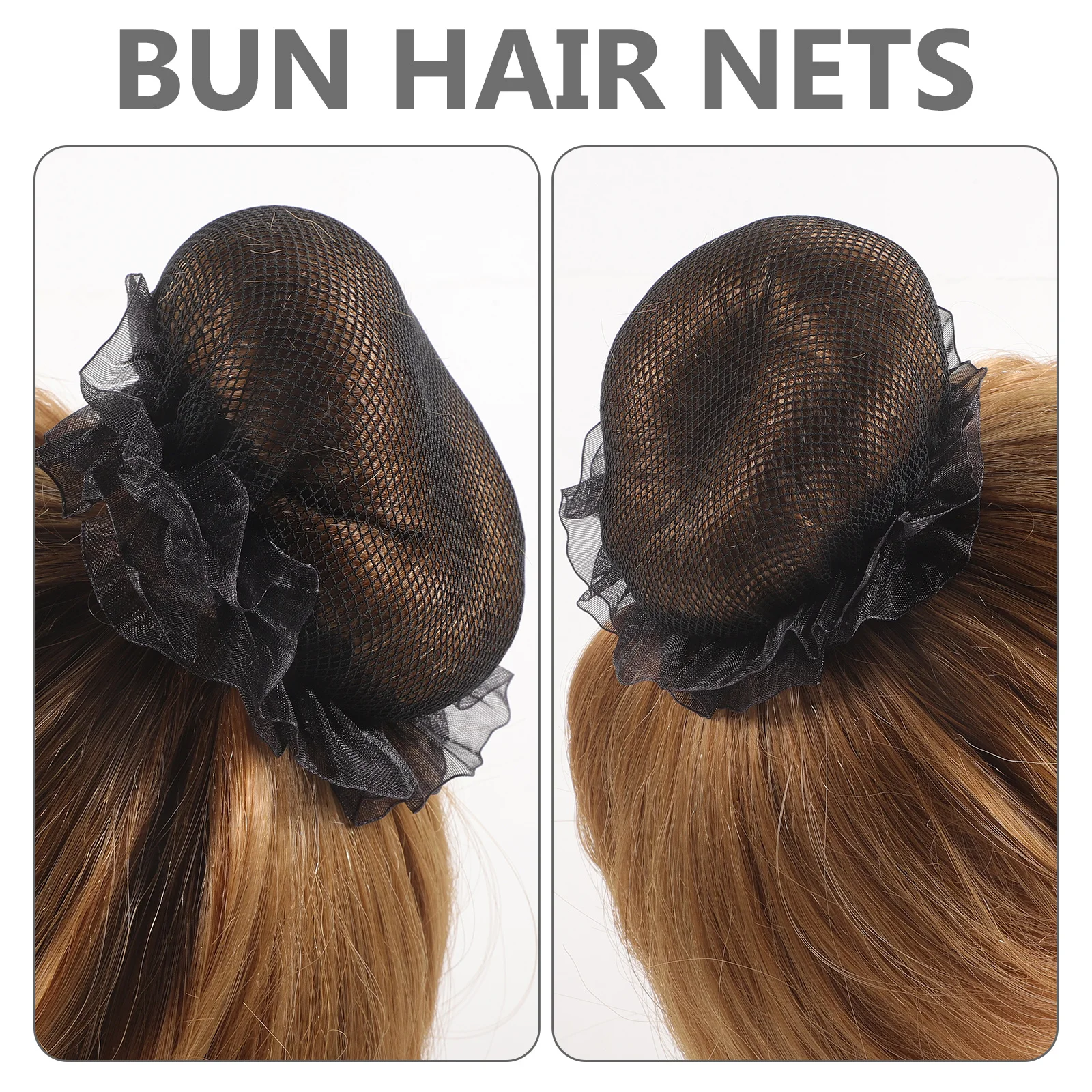 

6 Pcs Ballet Bun Hair Net Hairnet for Nets Dance Accessories with Drawstring
