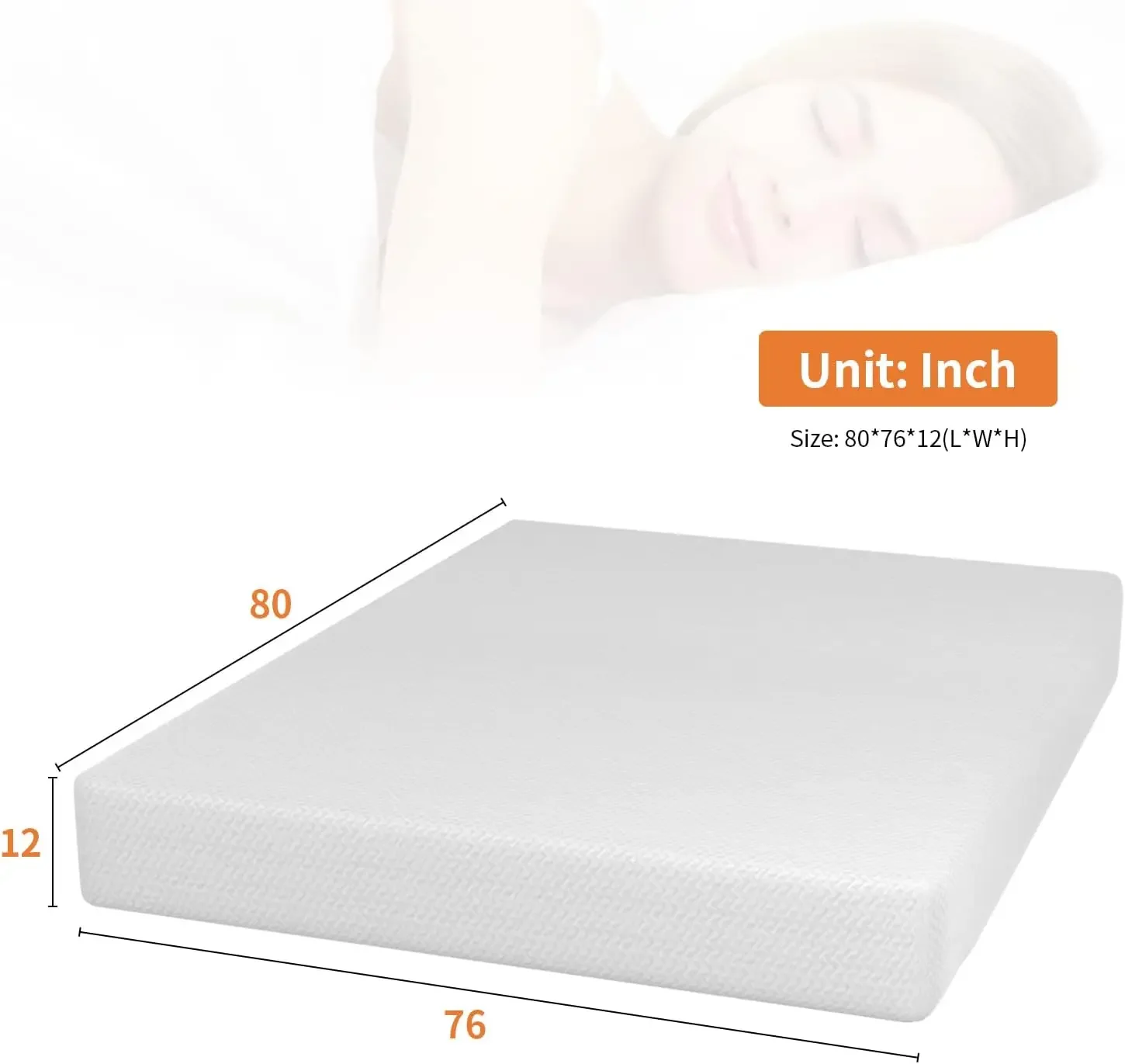 PayLessHere 12 Inch Green Tea Memory Foam Mattress,Bed-in-a-Box Medium Firm Mattress Fiberglass FreeBreathable Bed