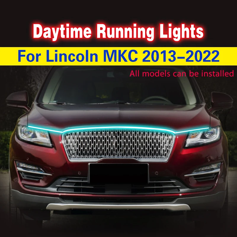 

Автомобильные мигающие дневные ходовые огни 1 шт. DRL для Lincoln MKC 2013-2022 светодиодный дневные ходовые огни, противотуманная лампа, водонепроницаемая гибкая декоративная лампа