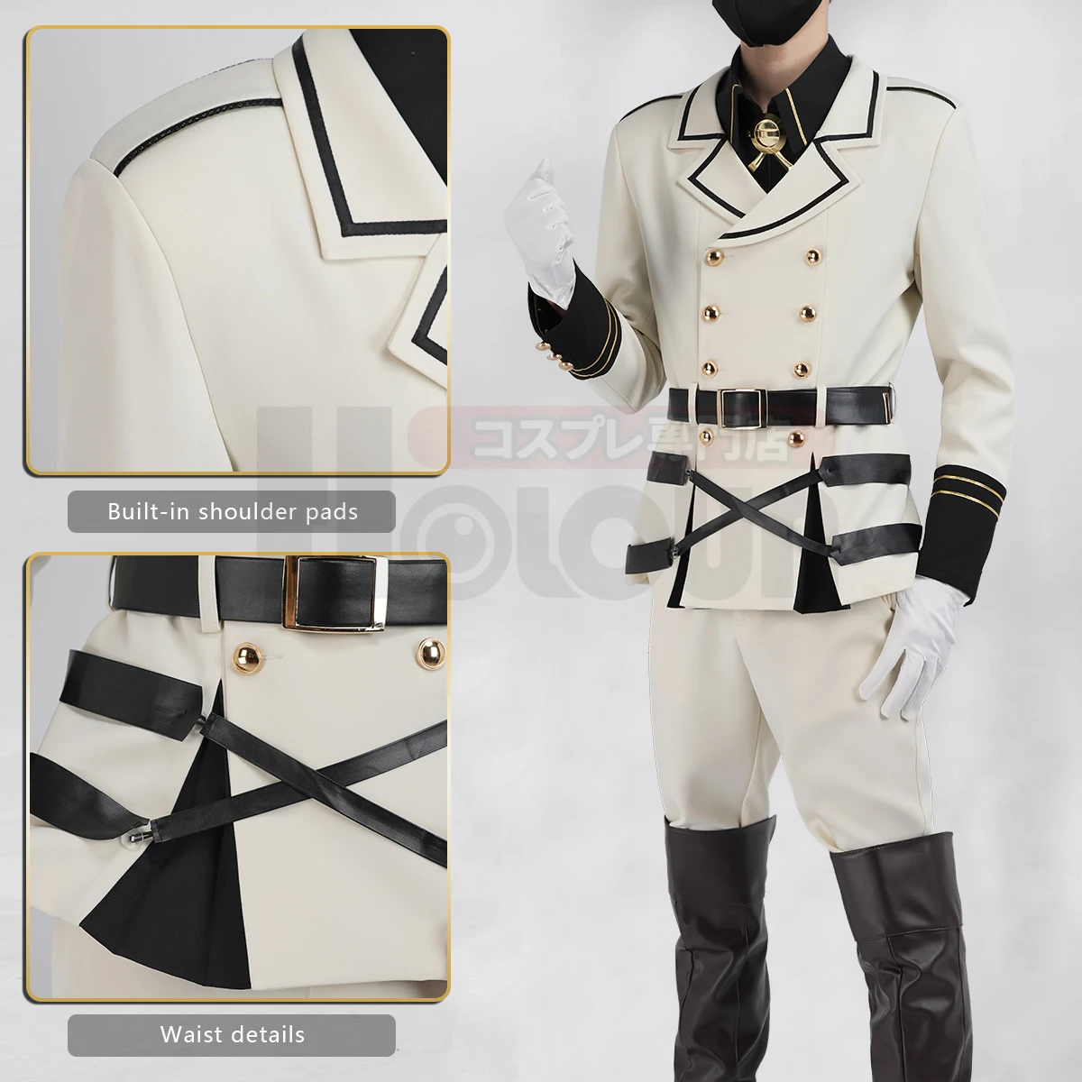 HOLOUN Seraph Of The End Anime Mikaela Hyakuya Cosplay Costume Cloak Jacket Pants Shirt Halloween Christmas Convention