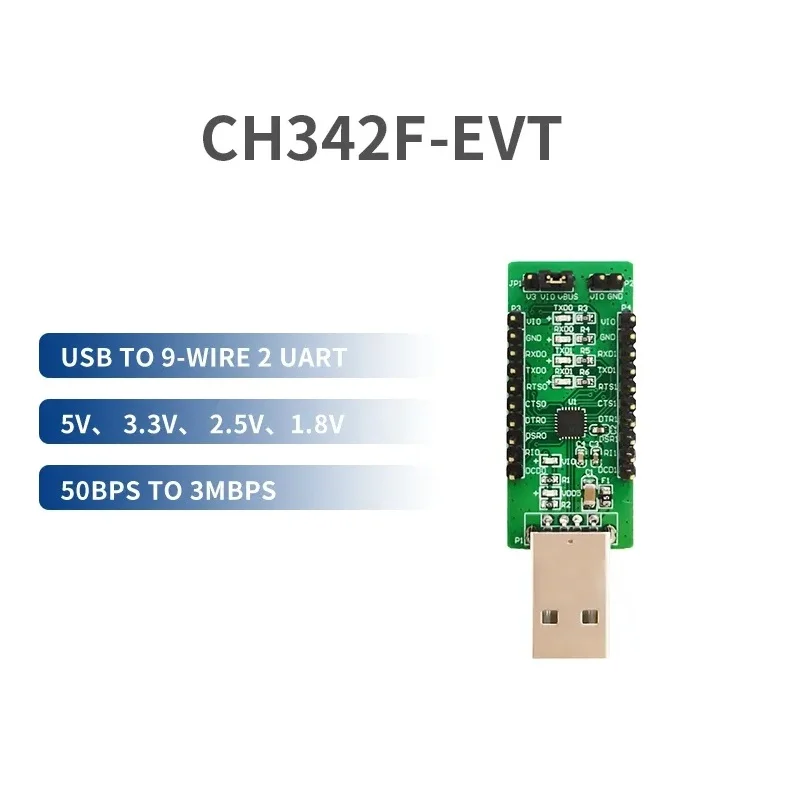 CH342 USB to 2-way TTL Serial Module CH342F Serial TTL Function Evaluation