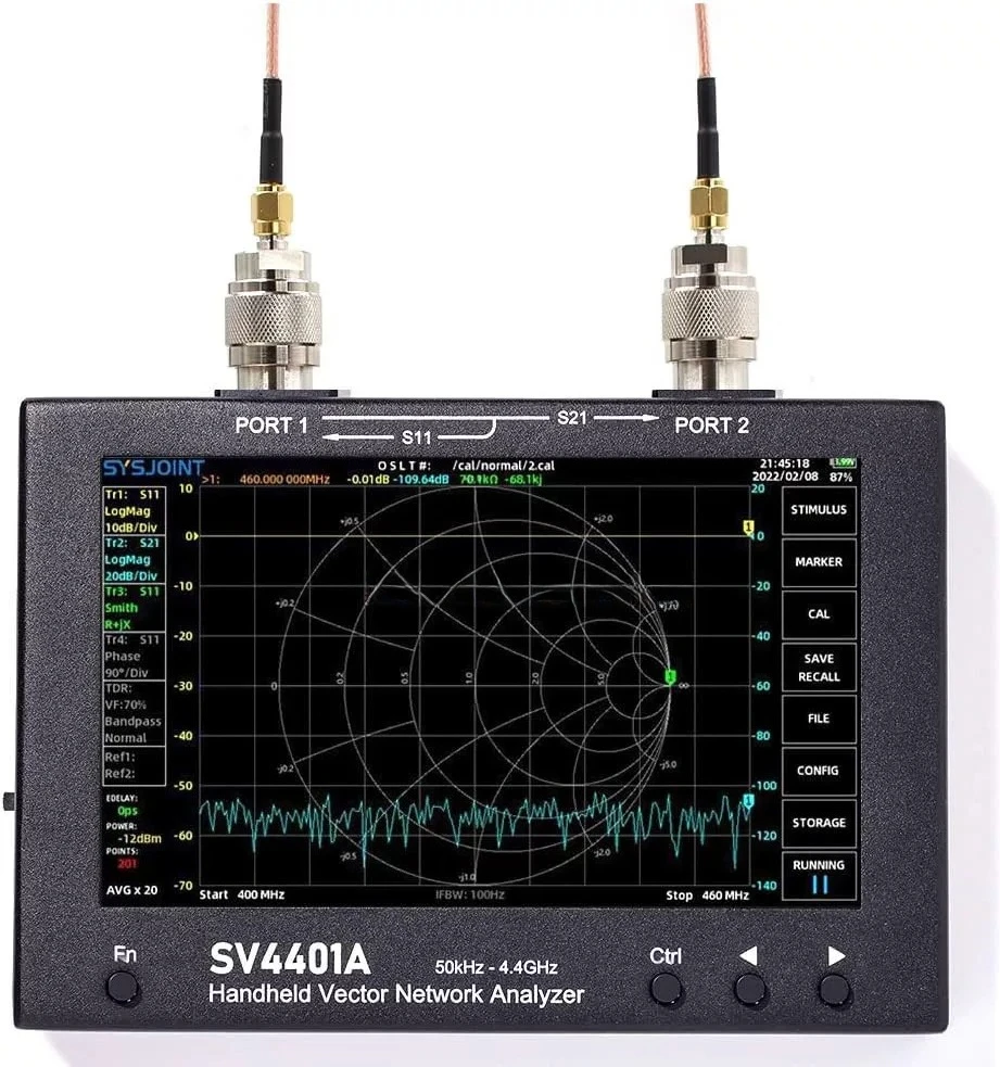 Portable RF Vector Network Analyzer 7 Inch Display 50KHz‑4.4GHz 100dB Dynamic Range for Antenna Circuit Test