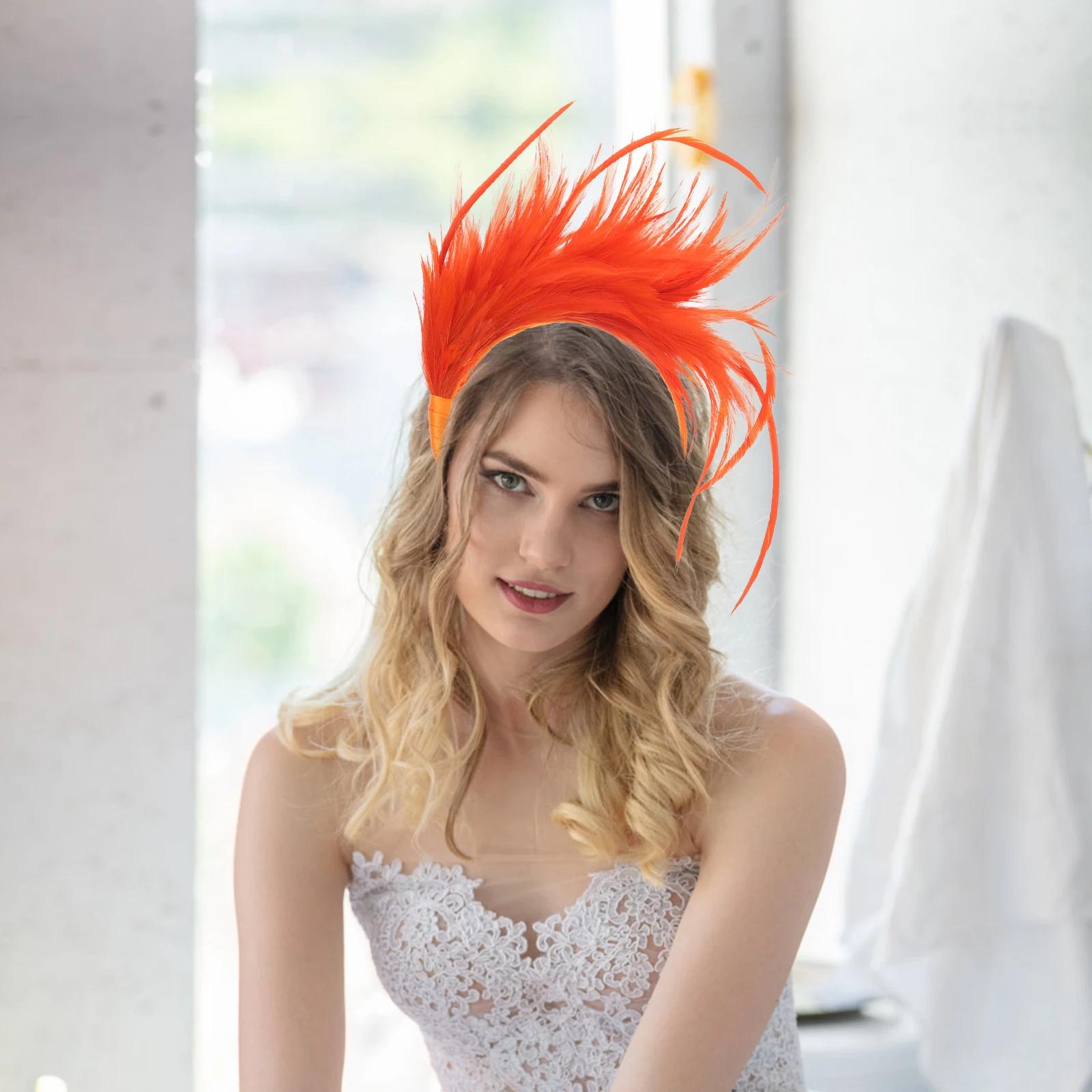 

Headband Orange Lightweight Party Headdress For Cosplay Performance Bridal Hair Accessories Photo Prop Decorative