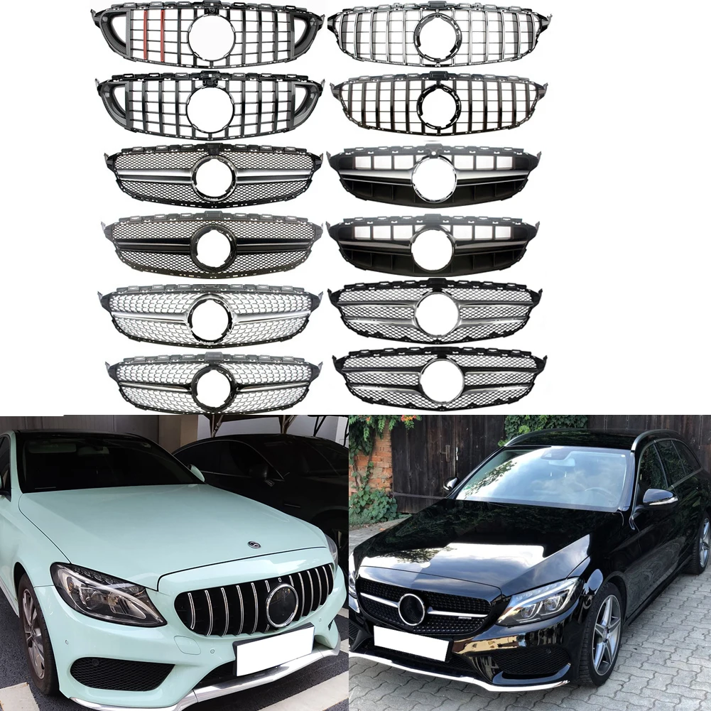 

GT Style Front Bumper Mesh Grille Upper Facelift For Mercedes-Benz W205 C-Class 2015 2016 2017 2018 2019 2020 2021