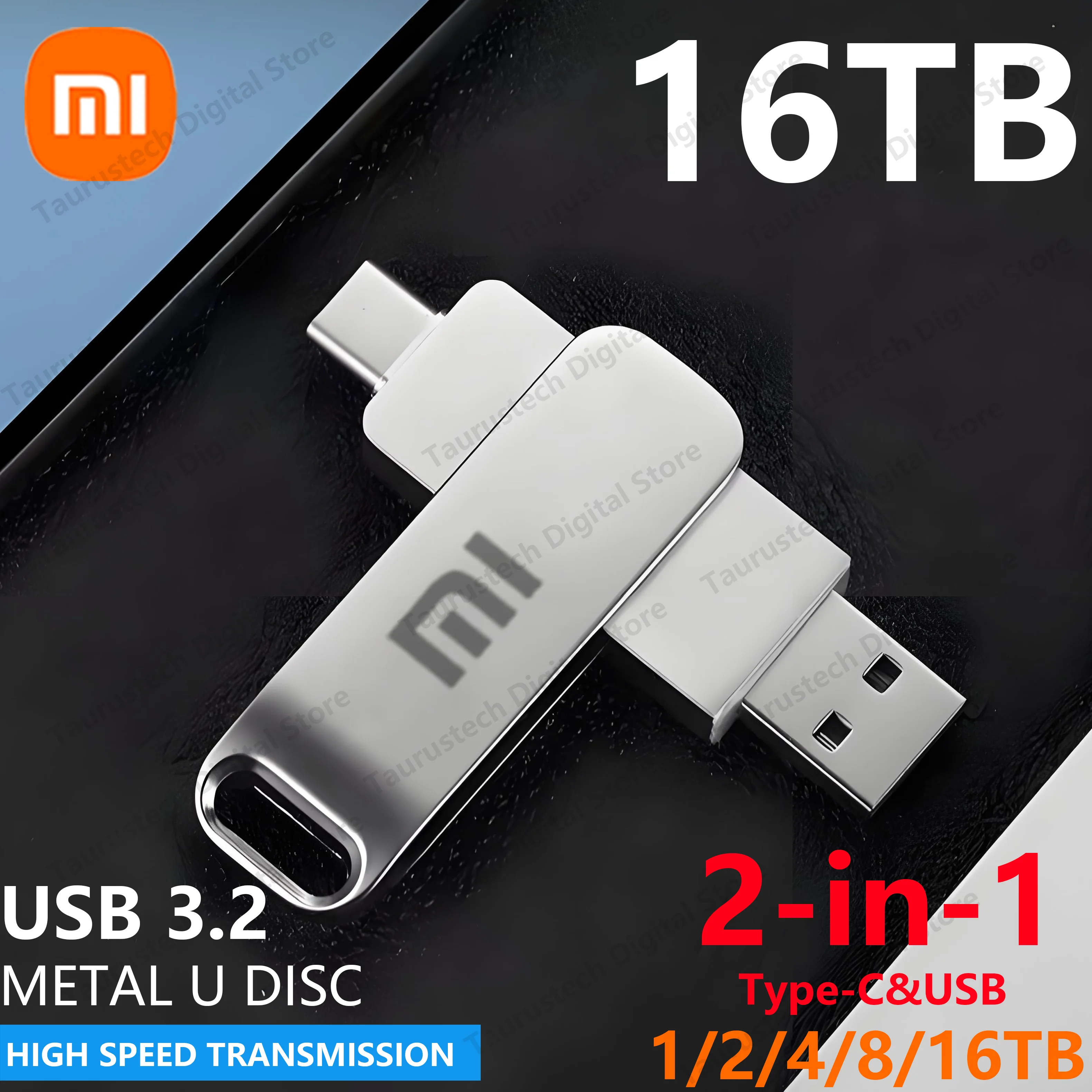 Xiaomi 2-in-1 フラッシュドライブ 高速 USB3.2 メモリ Type-C 8TB 16TB ペンドライブ 128GB 2TB ハイスピード フラッシュディスク コンピューター用 新品