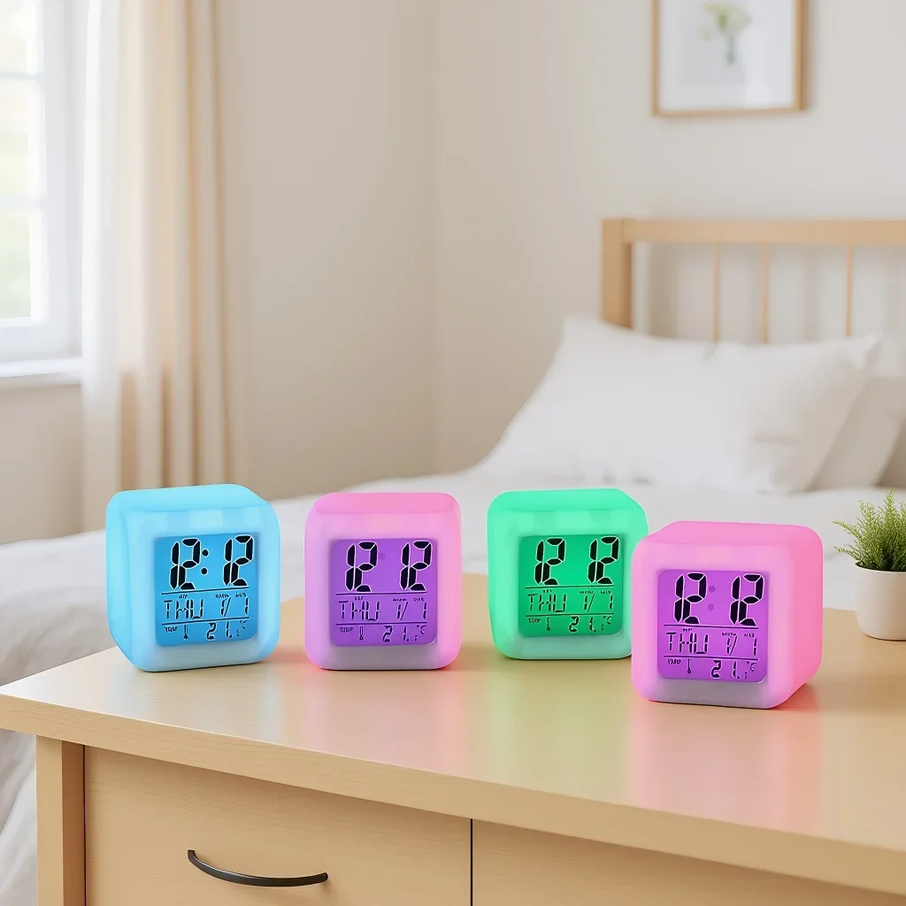 Lovely Colorful Cube Alarm Clock - Creative Luminous Home Alarm Clock