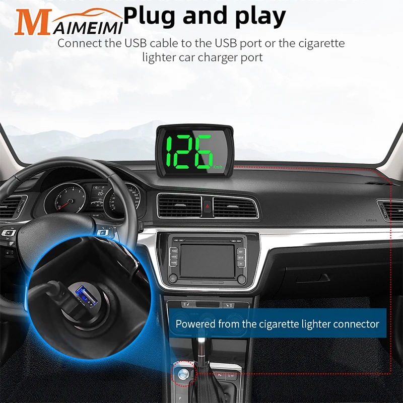 

Y03 HUD Автомобильный проекционный дисплей GPS Спидометр Скорость KMH MPH LED Большой шрифт HUD Автомобильная электроника Аксессуары для всех автомобилей Грузовик