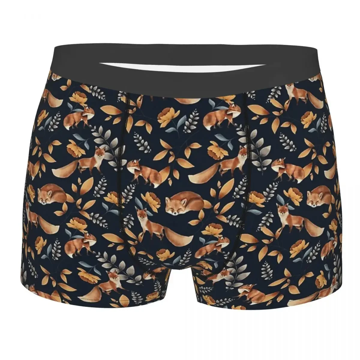 Raccoon Procyon Lotor Animal Woodland Red Fox On Blue Background Underpants Homme Panties Man Underwear Shorts Boxer Briefs