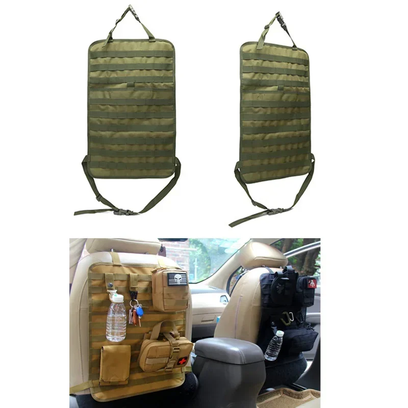 Tactical Car Back Seat Organizer Multi-function Sports Accessories Storage Pocket Package Outdoor Molle Seat Cover Bag