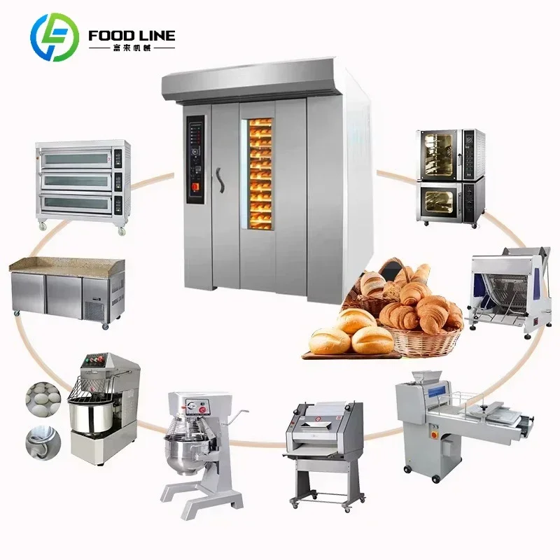 FL 16/32/64 /8/10/12 Trays Electric/Diesel /GAS Commercial Stainless Steel Automatic Electric Rotary Oven Customized
