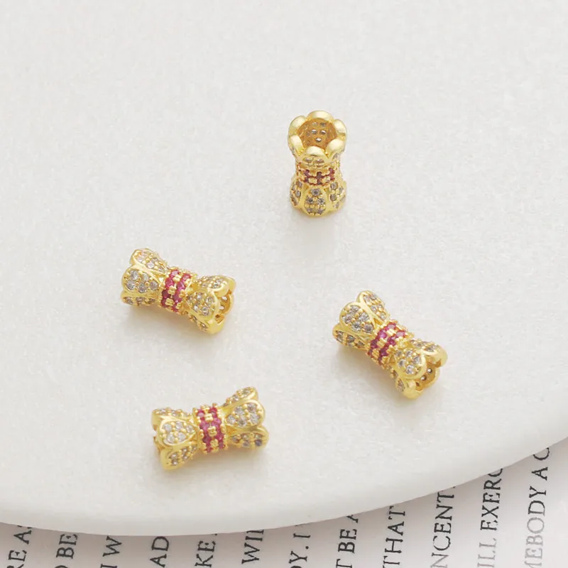 14K Gold-plated Zircon Bell Small Pendant Waist Drum Lollipop Necklace Pendant Bead Diy Jewelry Accessories