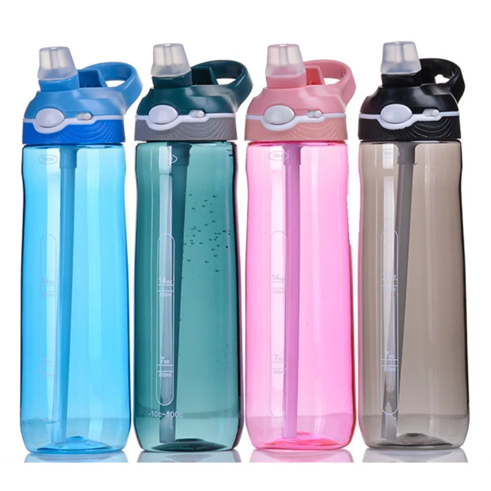 

Tritan Water Bottle 750ml with Straw Eco Friendly Durable for Gym Fitness Outdoor Sport Shaker Drink Bottle Home Travel