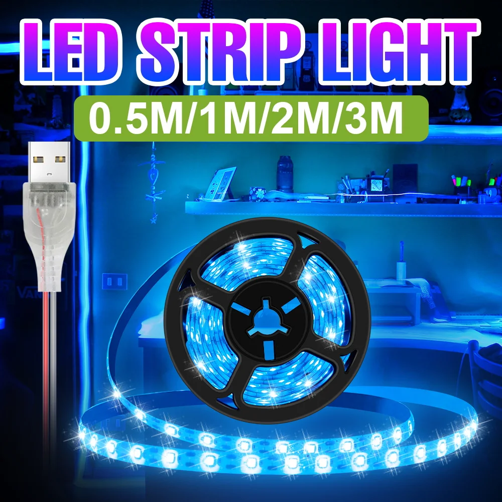 USB LED Strip Light IP65 Waterproof Flexible Lamp Tape TV Backlight Ribbon Room Home Decor Bedroom Kitchen Cabinets Lighting