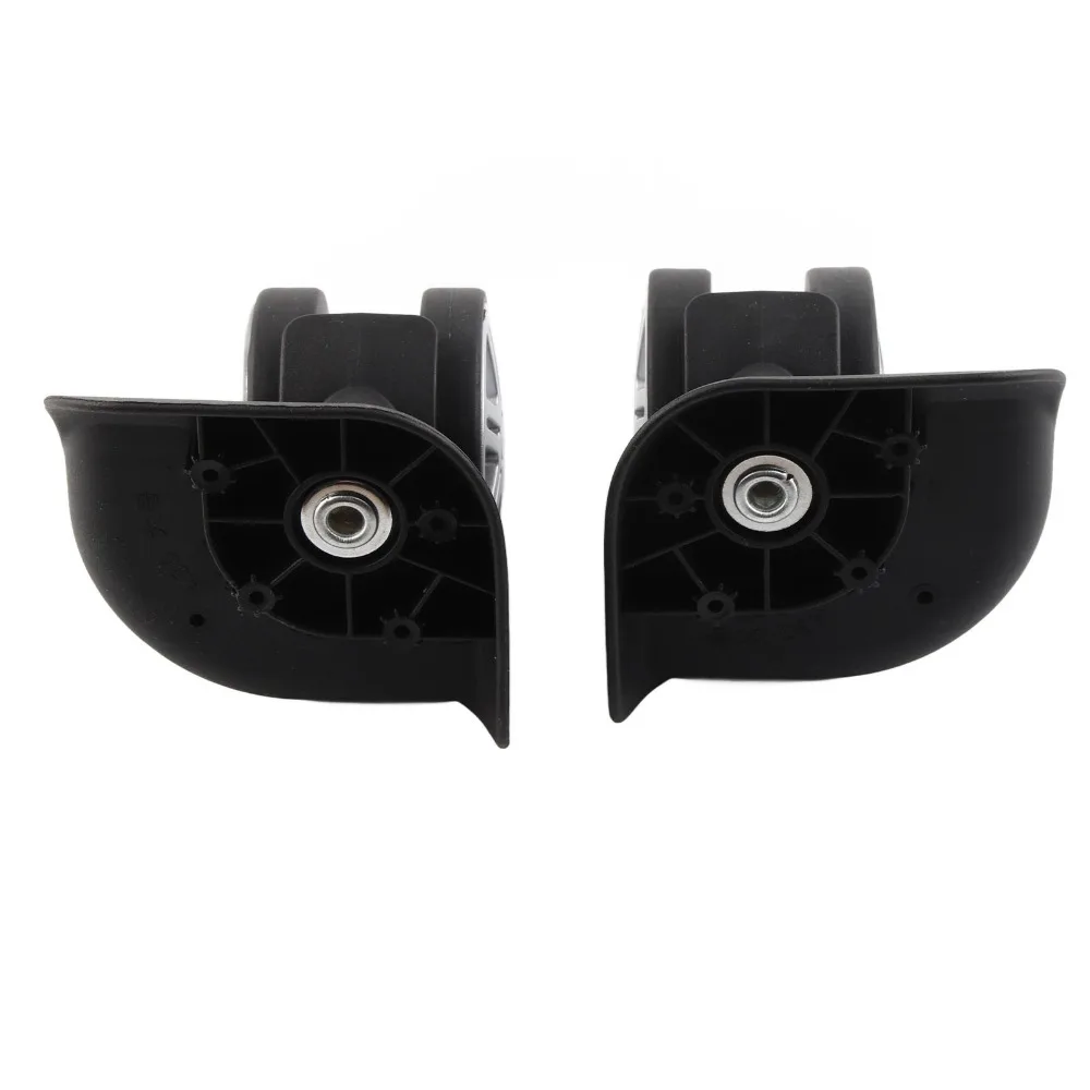 1 Pair Durable Mute Luggage Replacement Wheels PP PET Black Suitcase Caster Wheels Swivel Wheels Trunk Wheels
