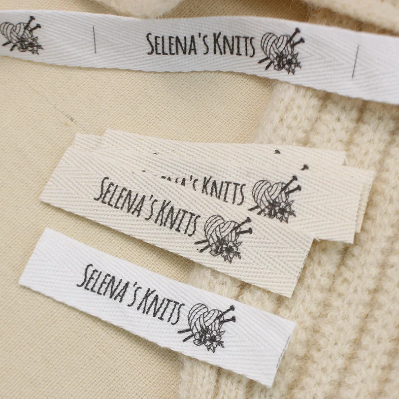 Cotton Twill Labels,Flat or Folded ,Tags for Knitted Things,Personalizada,Handmade Label,Sew Accessories, Xw5508, 12x60mm