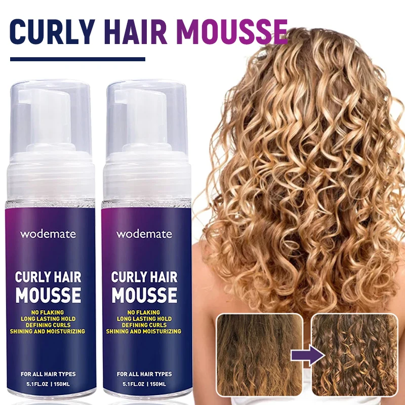 Curly Hair Mousse Anti-frizz Hair Foam Mousse For Wig Flyaway Braids Strong Hold Styling Mousse For All Hair Types Firm Hold